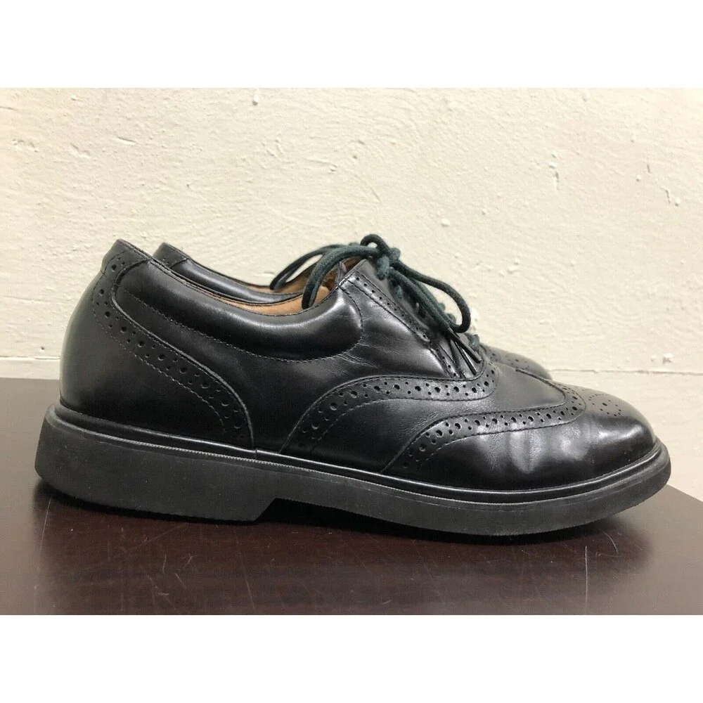 Florsheim Men Comfortech Black Wingtip Oxford Shoes Size US10.5 B